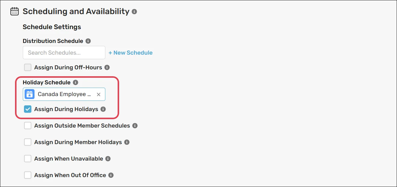 Assign a holiday schedule to your router.