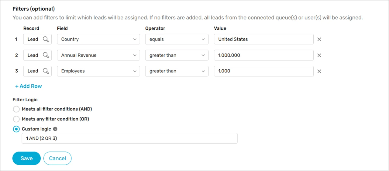 Define filter logic to control how filters are evaluated.
