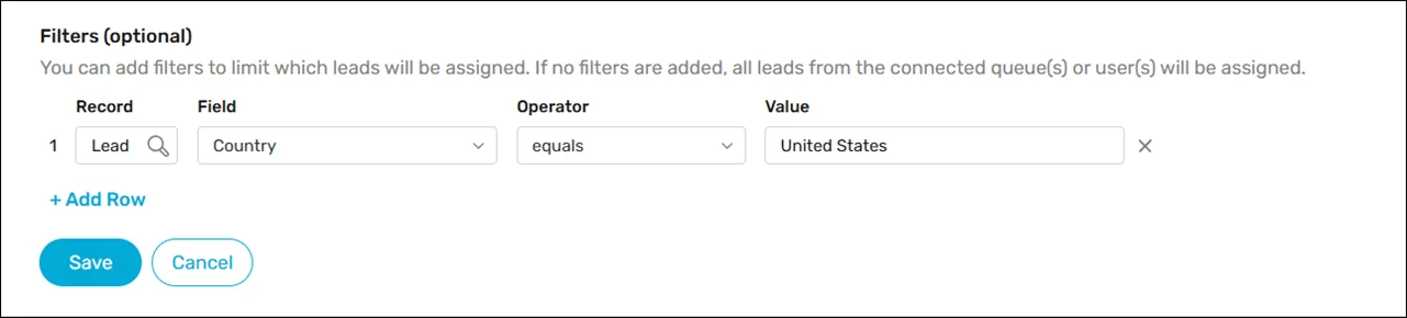 Create filters to limit which records are assigned by the router.