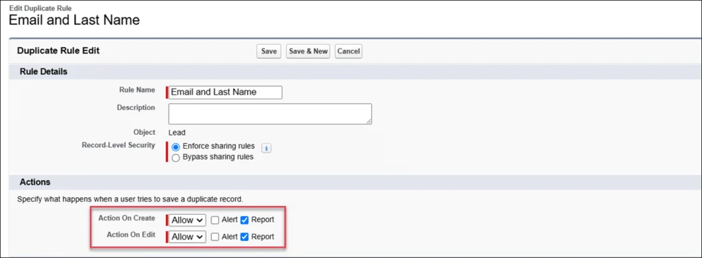 Check the "Report" checkbox for "Actions on Create" and/or "Actions on Edit".