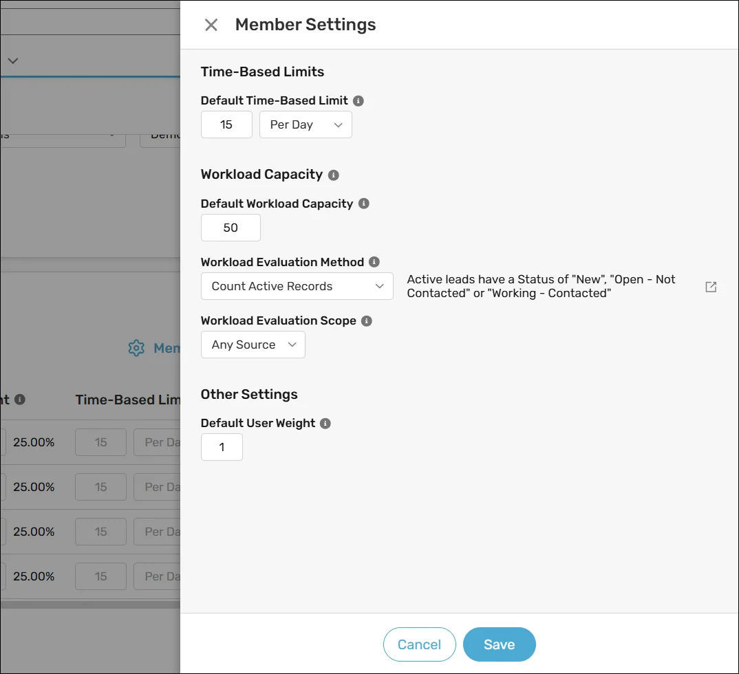 Configure default member settings.