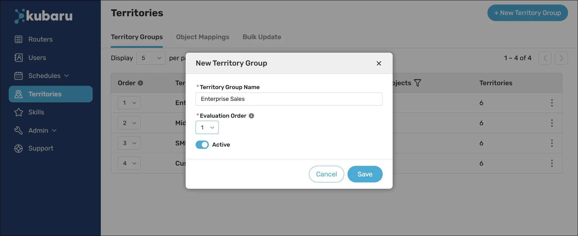 Create a new territory group.