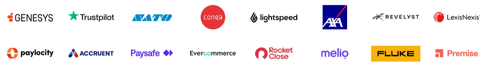 Kubaru customer logos including Genesys, Trustpilot, SATO, Conga, Lightspeed, and Paylocity.