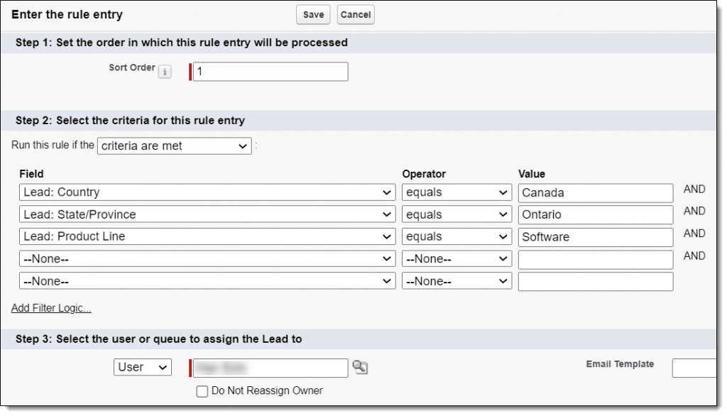 sort order in lead assignment rules