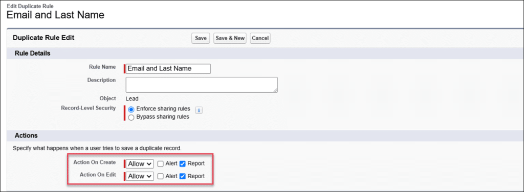 Check the "Report" checkbox for "Actions on Create" and/or "Actions on Edit".