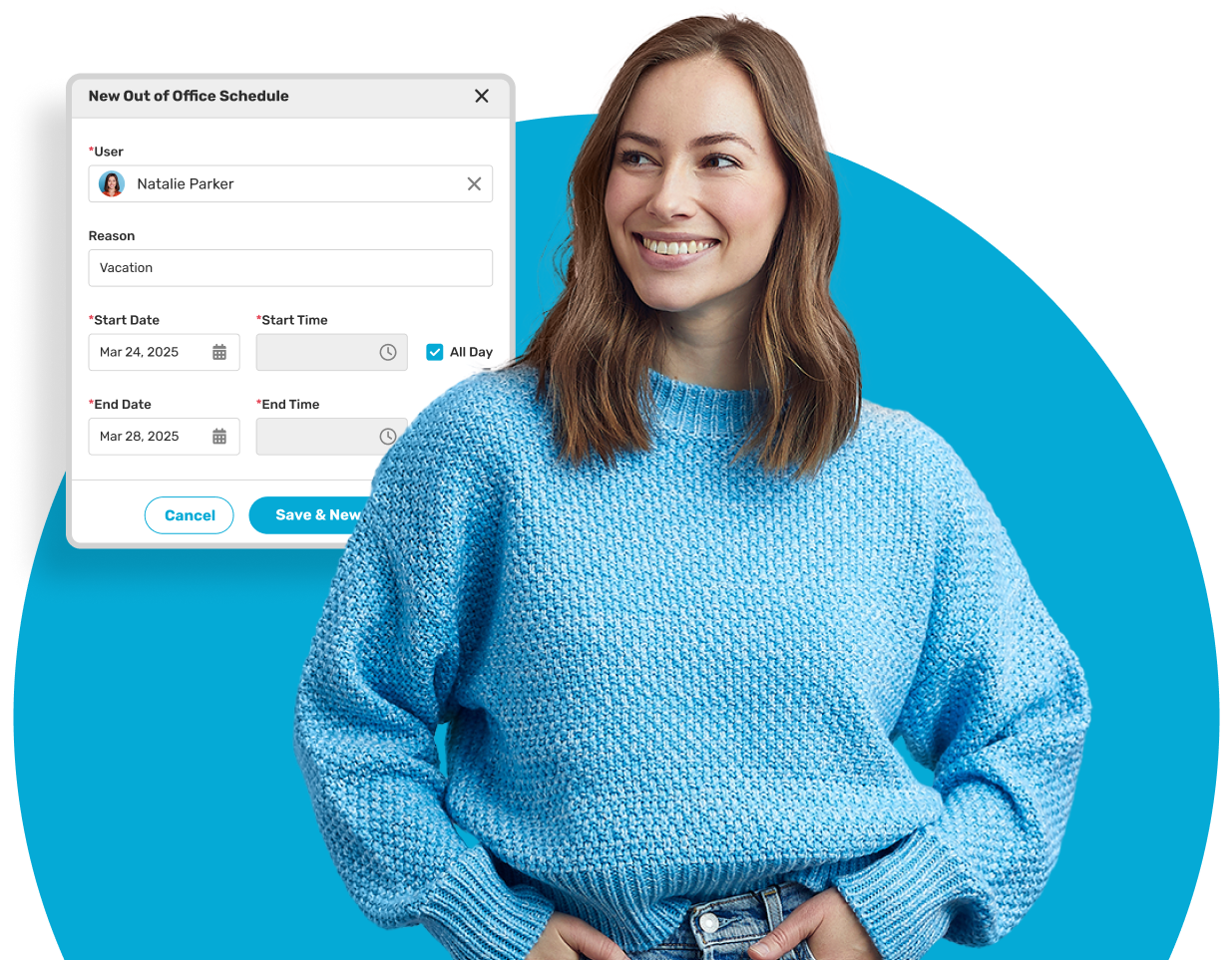 User scheduling out-of-office dates to pause lead assignments while unavailable.