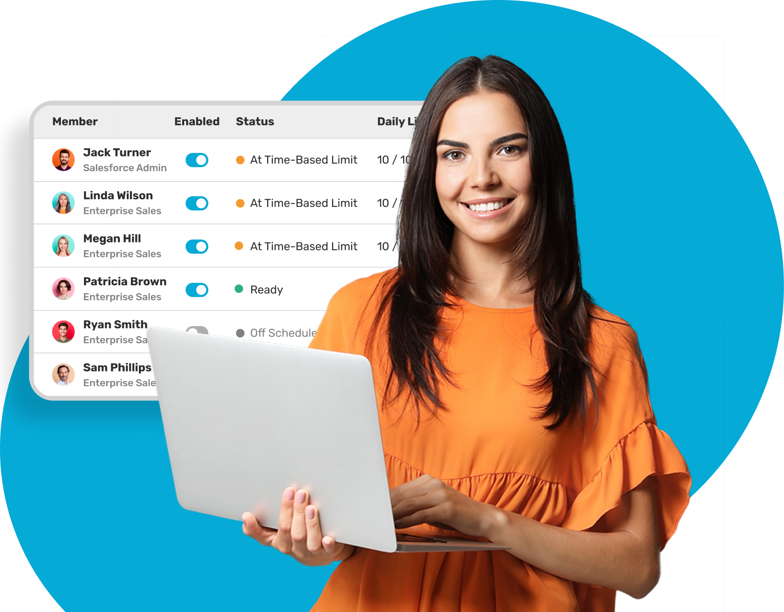 User managing team member availability within a Kubaru round robin lead assignment router.