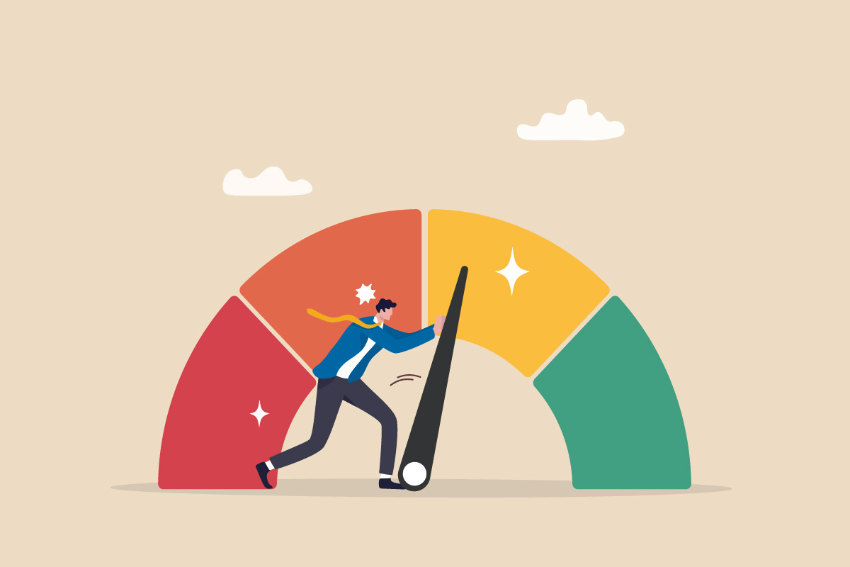 Visualizing the management of employee skill scores using a performance gauge, crucial for effective salesforce skill-based routing.